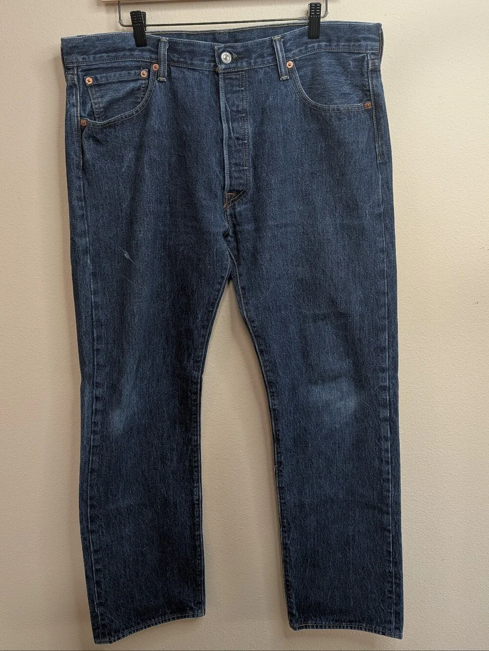 Levi's 501 Jeans W36 L32 Dark Indigo Wash Straight Leg‎ Button Fly